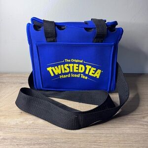 Twisted Tea Soft Cooler Carrier Bag Blue Yellow Bottles Or Cans Shoulder Strap